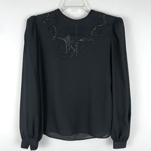 Vintage Jordan New York Sheer beaded Top
